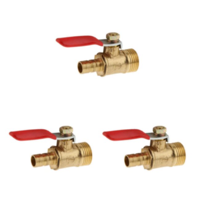 ZheElen Vanne à Boisseau Sphérique en Laiton Fileté Polyvalent pour de Multiples Utilisations 3 interface 16mm 8mm Rouge 3Set