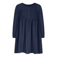 thumbnail image 3 of cfhntfmh Robes Décontractées pour Femmes Automne Amples à Manches Longues Robe Chemise Froncée Détente Col Rond Boutons Robe Plissée Mini, 3 of 6
