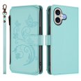 thumbnail image 2 of Butterfly Embossed Wallet Case Compatible with [iPhone 17] Kickstand Zipper Mint Green, 2 of 6