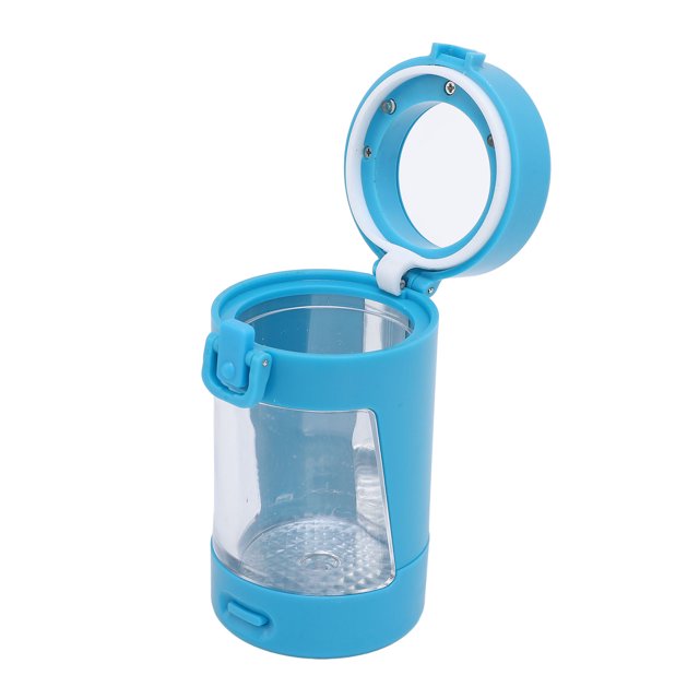 Pot de Visualisation Loupe, Pots de Rangement Hermétiques Gardent l'Humidité Rechargeable Polyvalent avec Lumière LED pour Maison Bleu, Noir, Violet, Rose