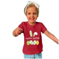 thumbnail image 2 of Penkiiy T-Shirts de Pâques pour Enfants Tout-Petits Garçons Filles Mode Oreilles de Lapin de Pâques Oeufs de Pâques Imprimé Col Rond Imprimé Manche Courte Haut 5 Ans Rouge, 2 of 4