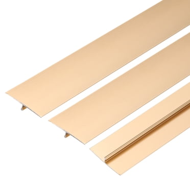 Uxcell 3 Pcs Aluminum T Molding Floor Transition Strip for Laminate Flooring (1.6"x3 Ft, Gold)