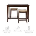 thumbnail image 3 of Linon Claridge Wood 3 Piece Counter Dining Set Beige Faux Leather Seats in Brown, 3 of 11