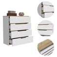 thumbnail image 4 of Atlin Designs Commode de Chambre Moderne à 4 Tiroirs en Bois, Blanc/chêne Clair, 4 of 7
