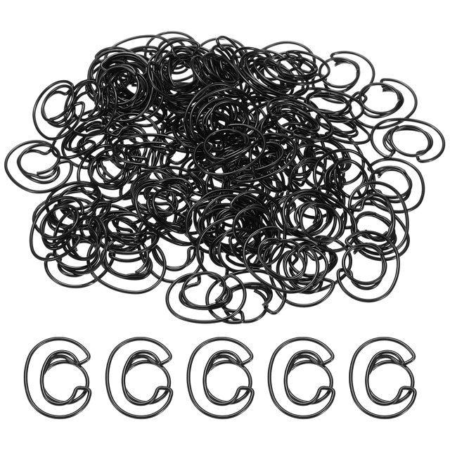 Unique Bargains Paper Clip Coated Letter C Shape Alphabet Clips Bookmarks, Black, 100 Count