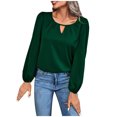 thumbnail image 1 of CEHVOM Blouse à Manches Longues Col en V Ample pour Femmes, Boutons, Chemises, Liquidation, 1 of 4