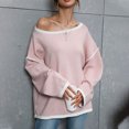 thumbnail image 4 of Pompotops Manteau Chandail à Col Rond pour Femmes Mode Haut Chandails pour Femmes Ample Manteau à Manches Longues Liquidation, 4 of 7