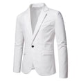 thumbnail image 1 of DPTALR Men Casual Solid One Button Blazer Turn-down Collar Suit Long Sleeves Jacket, 1 of 9
