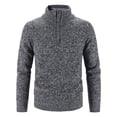thumbnail image 1 of Men's Half High Neck Pullover Bottom Shirt Slim Winter Half Zipper Knit Simple Solid Colour Sweater Clothes, 1 of 2