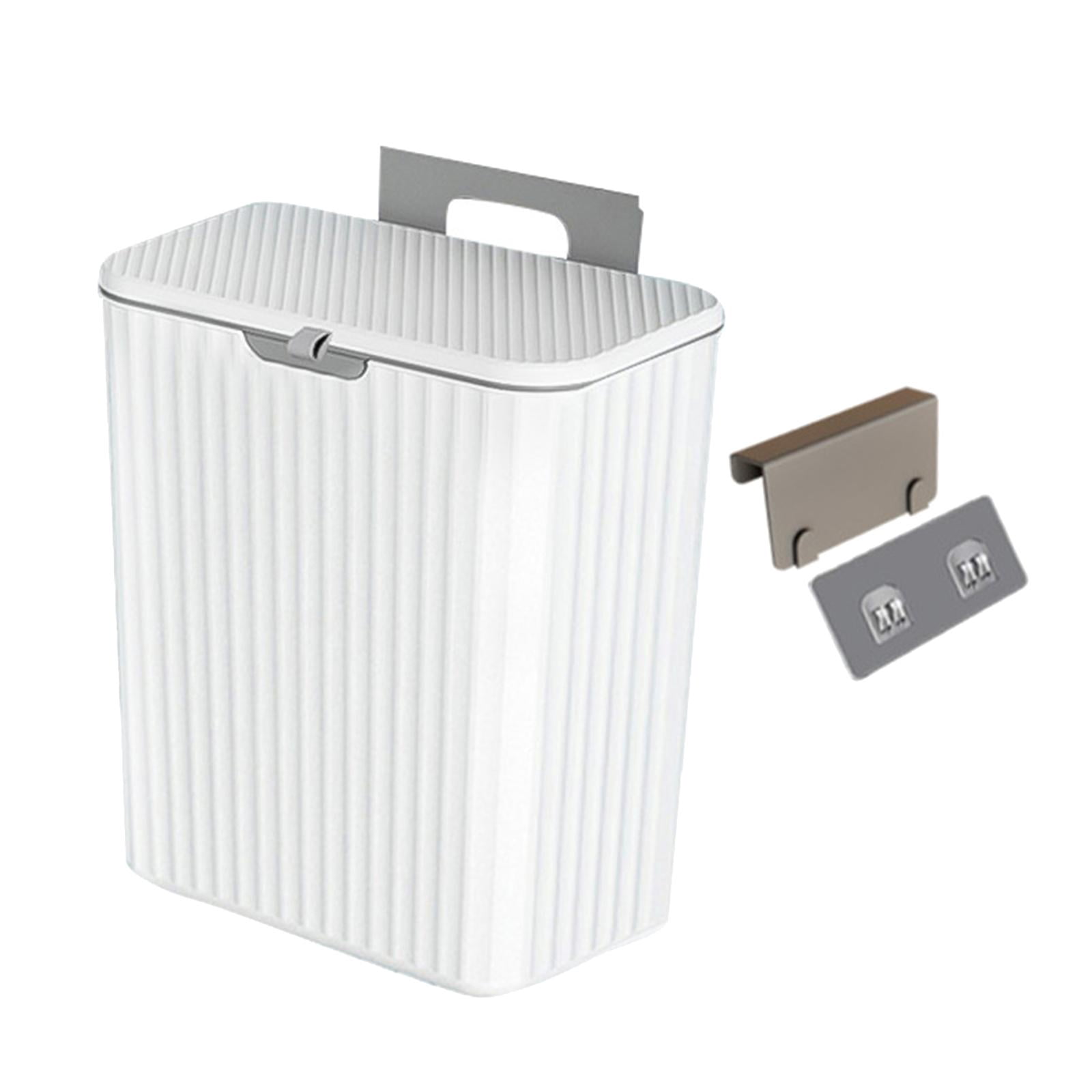 veasfak Countertop Stable Hanging Waste Bin Portable Waste Bin Small Kitchen Compost Bin White 9L