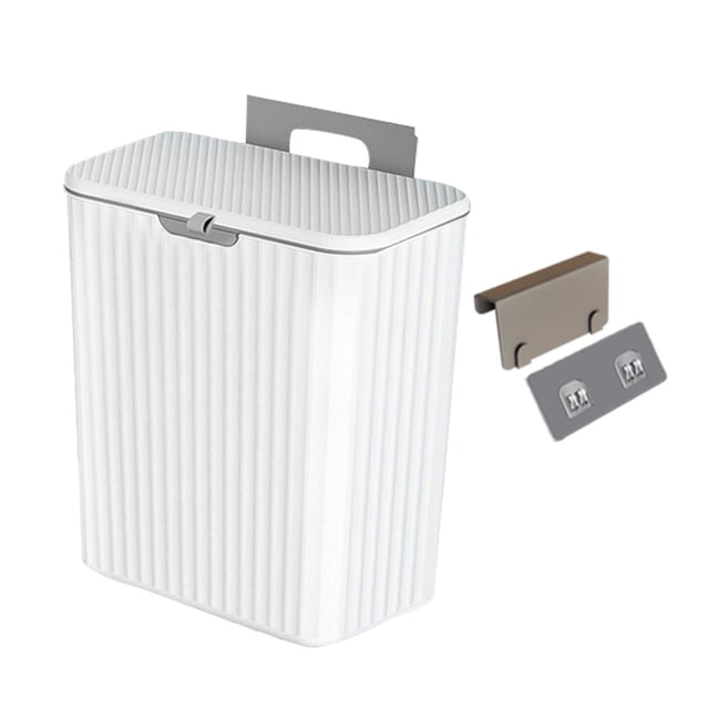 GROWTH TANK Countertop Stable Hanging Waste Bin Portable Waste Bin Small Kitchen Compost Bin White 9L