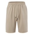 thumbnail image 1 of asjyhkr Mens Workout Shorts Ribbed Drawstring Elastic Waisted Shorts with Pockets Stretch Gym Beach Shorts, 1 of 5