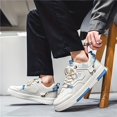 thumbnail image 3 of Men's Patchwork Design Skate Shoes With Good Grip, Breathable Lace-up Sneakers, 3 of 4