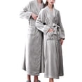thumbnail image 4 of Women'S Double Pocket Flannel Bathrobe Soft And Warm Double Faced Velvet Bathrobe Pajamas And Home Wear Bathrobe Robe, 4 of 7