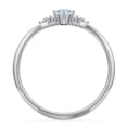 thumbnail image 4 of Birthstone Oval Ring with Shoulder Accents - Aquamarine (March), 4 of 5