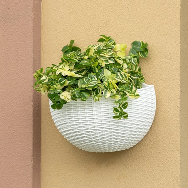 mmirethe Wall Plastic Pot With Drainage And Stylish And Durable Widely Used Flower Pot Coffee 2Set