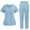Light Blue, variant on HaiMao Women's Cool Stretch V-Neck Top and Cargo Pant Scrub Set on Clearance Black M(M)