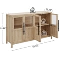 thumbnail image 4 of BeesClover Large Storage Buffet Cabinet with Glass Door Front, Contemporary Farmhouse Sideboard Table for Living Room, Dining, or Kitchen, 4 of 9