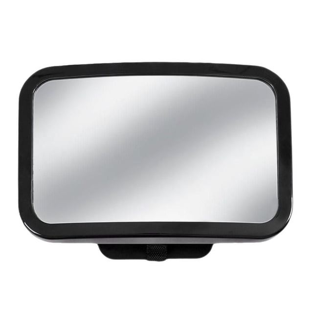 GoOn Interior Car Baby Miroir de Vue avec Miroir PS Rectangulaire et Cadre ABS Noir, Se Fixe à l'Appuie-tête du Siège Arrière par Sangle Ajustable, Permettant une Surveillance Claire de l'Enfant pendant la Conduite Sans Bloquer la Vue Arrière.