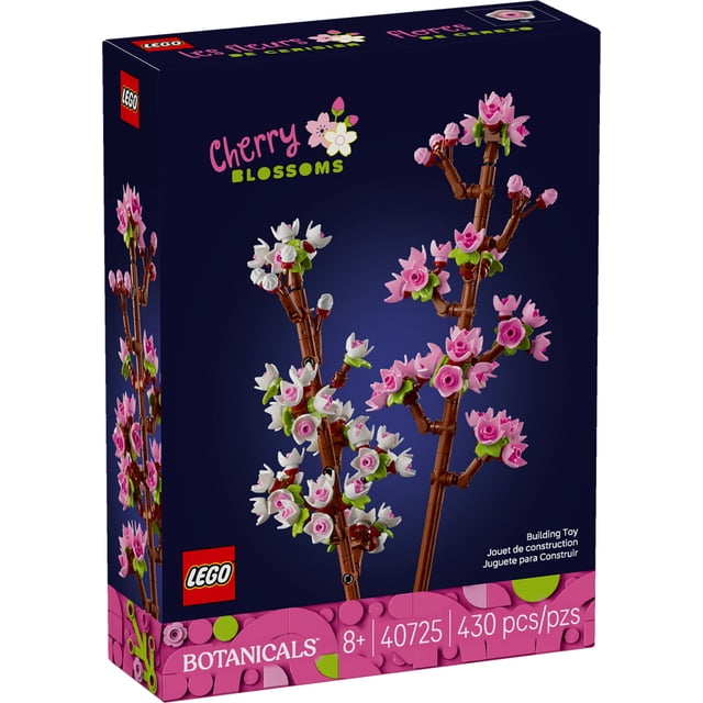 LEGO Jouet de Construction de Fleurs de Cerisier pour Enfants, Filles et Garçons, 8 Ans et Plus, Comprenant 2 Brindilles de Fleurs de Cerisier à Construire avec des Bourgeons pastel Roses et Blancs sur des Tiges Brunes, Fait Partie de la Série Botanicals avec 430 Pcs, Idéal pour une Déco Maison Inspirée du Printemps et une Présentation Florale Créative.
