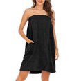 thumbnail image 2 of Kaemgyyd Women's Wrap Bath Robe Fleece Quick Drying Tube Robes Lightweight Adjustable Short Bathrobe with Pocket, 2 of 6
