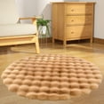 thumbnail image 1 of Cream Wind Round Carpet Sofa Round Floor Mat Living Room Tea Table Velvet 23.62x23.62 Inches, 1 of 6