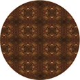 thumbnail image 1 of Ahgly Company Machine Washable Indoor Round Transitional Mahogany Brown Area Rugs, 8' Round, 1 of 7