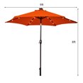 thumbnail image 3 of Costway Parasol de Marché pour Patio 9 Pieds à DEL Solaires, Inclinaison Réglable, Manivelle, Orange, 3 of 9