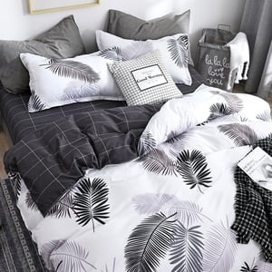 Set Simple Style Duvet Cover Flat Sheet Bedding Set Banana Leaf Printed Duvet Cover Duvet Cover Flat Sheet Pillowcase Set