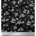 thumbnail image 3 of Soimoi Gray Rayon Fabric Leaves & Floral Fabric Prints by Yard 42 Inch Wide, 3 of 3