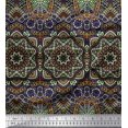 thumbnail image 1 of Soimoi Polyester Crepe Fabric Mandala Kaleidoscope Print Sewing Fabric Yard 42 Inch Wide, 1 of 3
