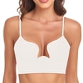 thumbnail image 4 of FhsagQ Bra Bras for Women Role Play Women Solid Low Back Bras Underwired U Shape Backless Bras Convertible Straps Underwire Bra Womens Bras Robe Plus Size Bras for Women Yellow White S, 4 of 8