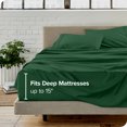 thumbnail image 3 of Bare Home Premium 1800 Collection Ensemble de Draps 3 Pcs, Lit Simple, Vert Forêt, 3 of 10