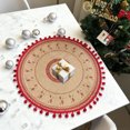 thumbnail image 4 of Aodebiao Napperon Rond Tissé Festif Tapis de Table des Fêtes Résistant à la Chaleur Facile à Nettoyer Réutilisable Décoration de Souper de Noël Fête Cuisine Salle à Manger Protection, 4 of 6