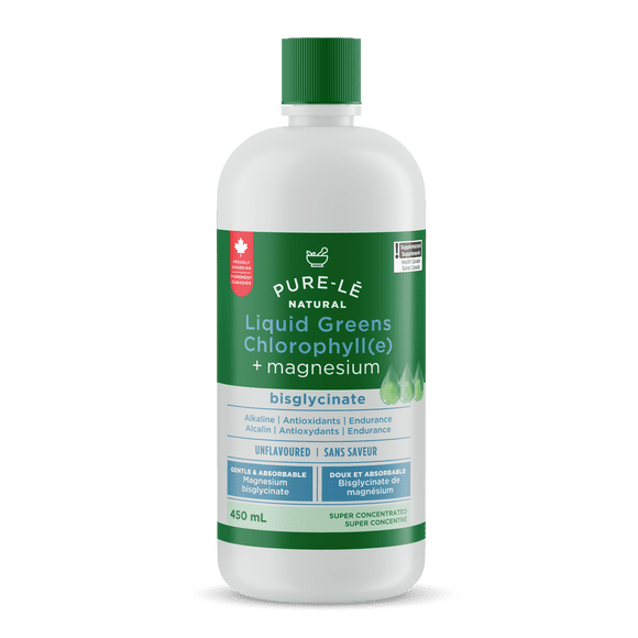 Pure-lē Verdures Liquides Naturelles + Bisglycinate de Magnésium (Non Aromatisé)