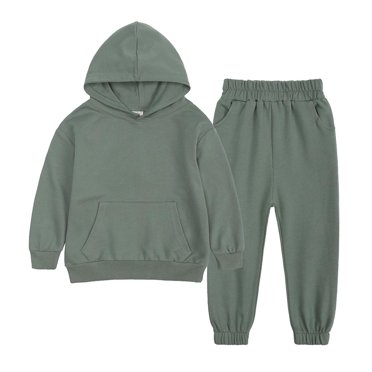 IROINID Liquidation Chandail à Capuchon et Pantalon de Survêtement Ensemble 2 Pcs Survêtements de Sport pour Enfants Chandail à Manches Longues et Ensemble Automne Hiver, Vert