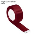 thumbnail image 2 of Unique Bargains 1.5 Inch Wide 24 Yards Satin Ribbon, 2 Pack Double Face Solid Crafts Roll for Party Home DIY Wrapping Decoration, Wine Red, 2 of 6
