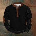 thumbnail image 1 of Men's Retro Halloween Quarter Button Collar Sweatshirt Haunted House Acting Essential Partially Buttoned Pullover Vintage Horror Print Last-Minute Halloween Party, 1 of 3