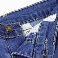 thumbnail image 4 of KIDSCOOL SPACE Baby Little Girls Jeans,Ripped Color Stars Embroidered Strechy Denim Soft Slim Pants,Deep Blue,12-18 Months, 4 of 6