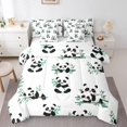 thumbnail image 1 of YST Panda Ensemble de Literie Noir Blanc Animal 7 Pcs Lit en Sac, Double, 1 of 5