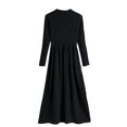 thumbnail image 1 of Pisexur Robes Chandails pour Femmes 2024 Tendance Couleur Unie Robe Midi en Tricot Côtelé Col Rond Robe à Manches Longues Mode Décontractée Robe d'Automne Ample Plissée Robes Chandails à Étages, 1 of 9