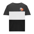 thumbnail image 4 of Chemises pour Hommes, T-Shirt à Manches Courtes Col Rond Patchwork Imprimé Entraînement Physique Sports, 4 of 4