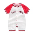 thumbnail image 2 of MIASHUI Barboteuse pour Bébé Vêtements d'Été pour Bébé Vêtements de Ramper pour Bébé Vêtements pour Enfants Baseball Sports Vêtements pour Bébé, Rouge, 0-3 Mois, 2 of 8