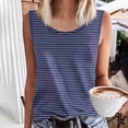 thumbnail image 2 of UPPADA Débardeur Décontracté pour Femme Grande Taille Col Rond T-Shirt Basique Fluide Sans Manches pour l'Été Vacances Bleu Foncé,4TG, 2 of 4