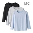 thumbnail image 2 of cfhntfmh 3 Pack Boys Girls Long Sleeve Shirts Toddler Modal Crewneck T-Shirts Kids Basic Soft Basic Tees Top 1-15 Years, 2 of 7