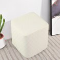 thumbnail image 4 of Stretch Ottoman Cover with Elastic Bottom Rectangle Foot Stool Stretch Covers White, 4 of 7