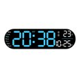 thumbnail image 1 of Penkiiy 13.7 Inch Large Digital Wall Clock Timer, Remote Controll,LED Display, 9 RGB Color, Auto DST, Temperature for Living Room, Bedroom, Desk, Mounted, Gift for Elderly, 1 of 8
