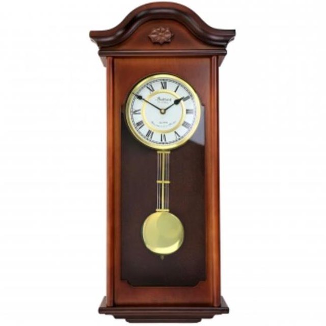 Bedford Clock Collection BED-JACOB 22.75 in. Jacob Chiming Pendulum Wall Clock, Mahogany