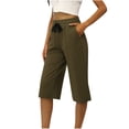 thumbnail image 1 of Capris Grande Taille pour Femmes Taille Haute à Cordon Coupe Décontractée Pantalons Capri de Détente Pantalons de Survêtement Raccourcis, 1 of 6