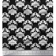 thumbnail image 1 of Soimoi Black Rayon Fabric Flourish Damask Decor Fabric Printed Yard 42 Inch Wide, 1 of 3